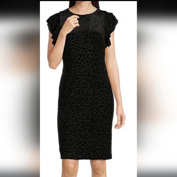 Tommy Hilfiger Velvet Leopard Print Dress - Picture 1 of 9